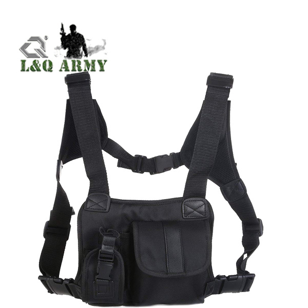 Universal Hands Free Chest Pocket Harness Bag Holster Holder Vest Rig for Two Way Radio