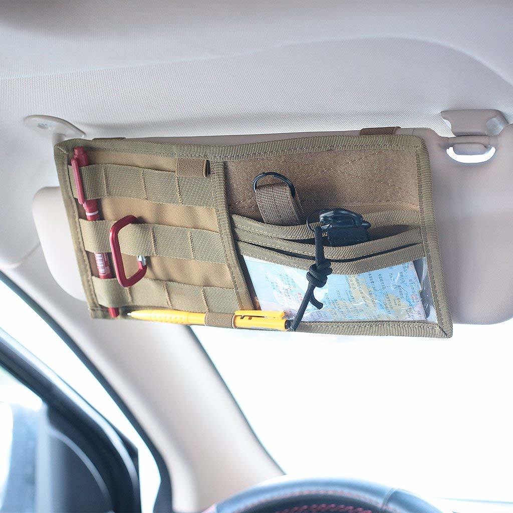 Hot Multi-Pocket Visor Panel Car Sun Visor Organizer CD Bag Auto Accessories for Travel Kits