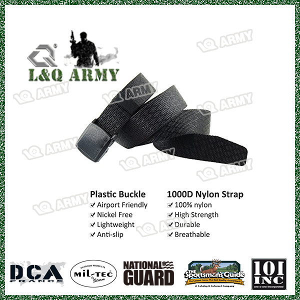 Men′ S Military Tactical Web Belt, Nylon Canvas Webbing Plastic Buckle Belt