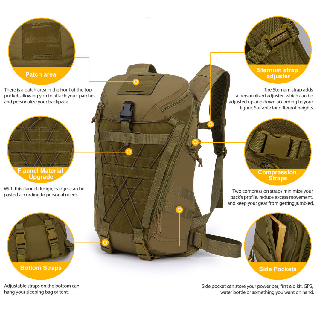 Travel Hiking Cycling Tactical Backpack Slim Bag