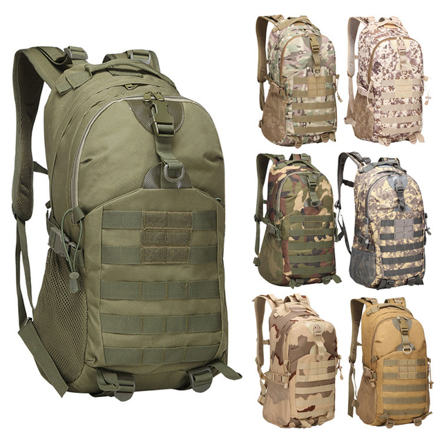 40L Camouflage Oxford Climbing Camping Travel Molle Rucksack Back Pack Military Bag 3D Tactical Backpack