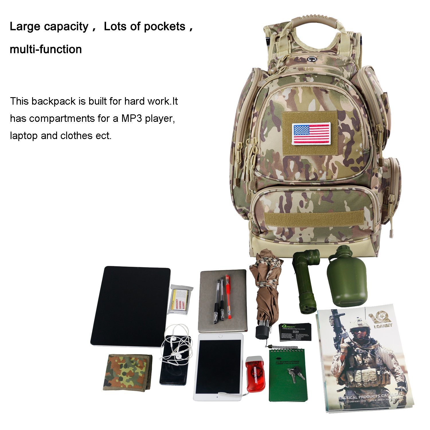 Camo Waterproof Military Hunter Backpack Custom Design New Arrival Bags