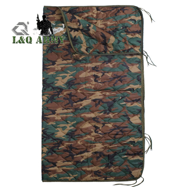 Camo Poncho Liner with Zipper Military Blanket Cover Woobie