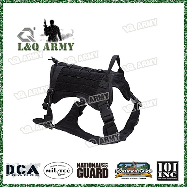 Tactical Service Dog Harness Molle Vest Military Army Dog Outdoor Hiking Backpack with Detachable Pouches Patch