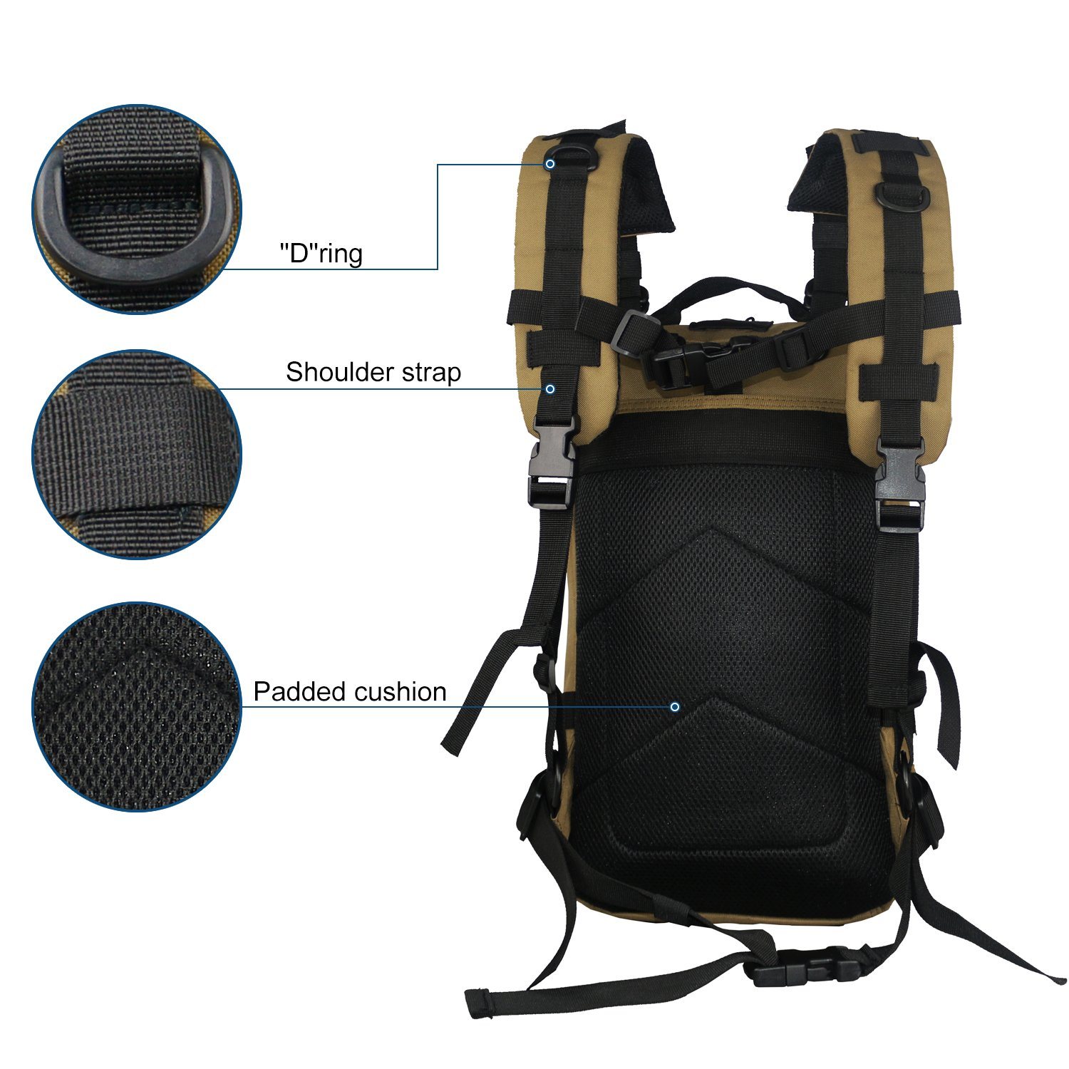 Small Army Tactical Backpack Waterproof Large Capacity Camping Traveling Bags