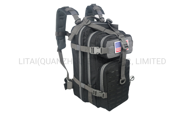 Black & Gray Tactical Bag Small Backpack Laser Cut Bag