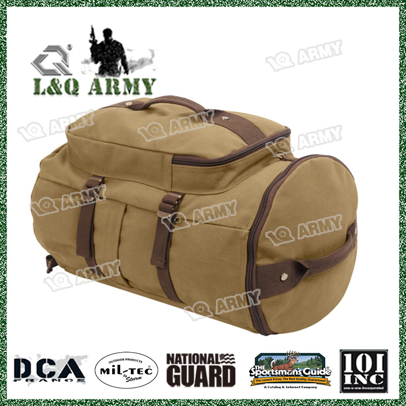 Duffle Bag Backpack Convertible 19" Canvas Coyote Brown Backpack Duffle Combo