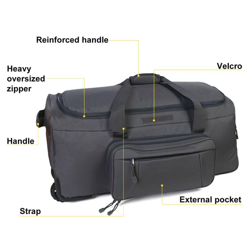 Duffel Wheels Rolling Deployment Wheeled Military Suitcase