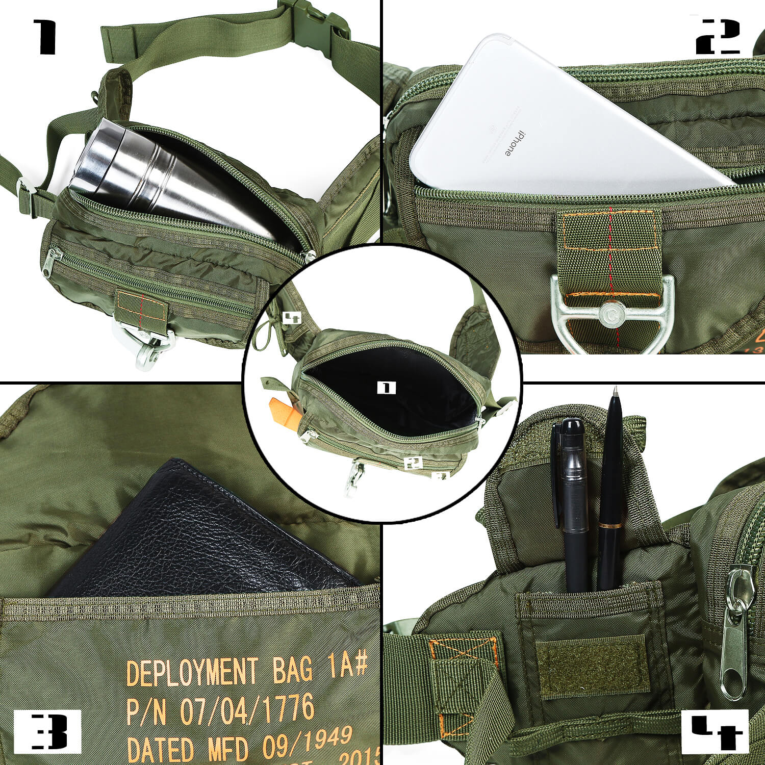 Water Resistant Nylon Military Waist Hiking Fanny Pack