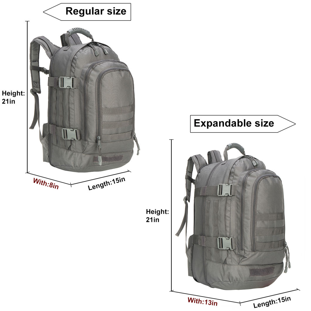 Casual Waterproof Travel 3 Day Military Tactical Large Capacity USB Backpack for Outdoor Sports