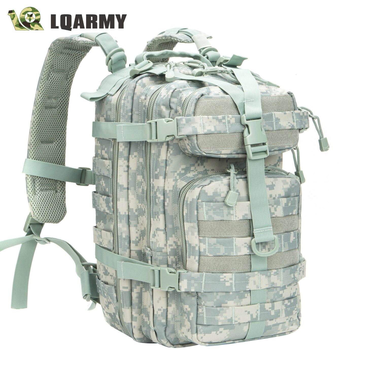 Army Tactical USB Zipper Small Backpacks for Camping Hiking