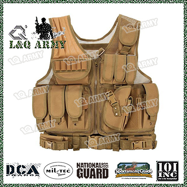 Tactical Vest Adjustable Breathable Outdoor Airsoft Vest for Hunting, Fishing, Army Fans, , Survival Game, Combat Training