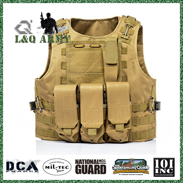 Tactical Molle Airsoft Vest Paintball Combat Soft Vest Tan