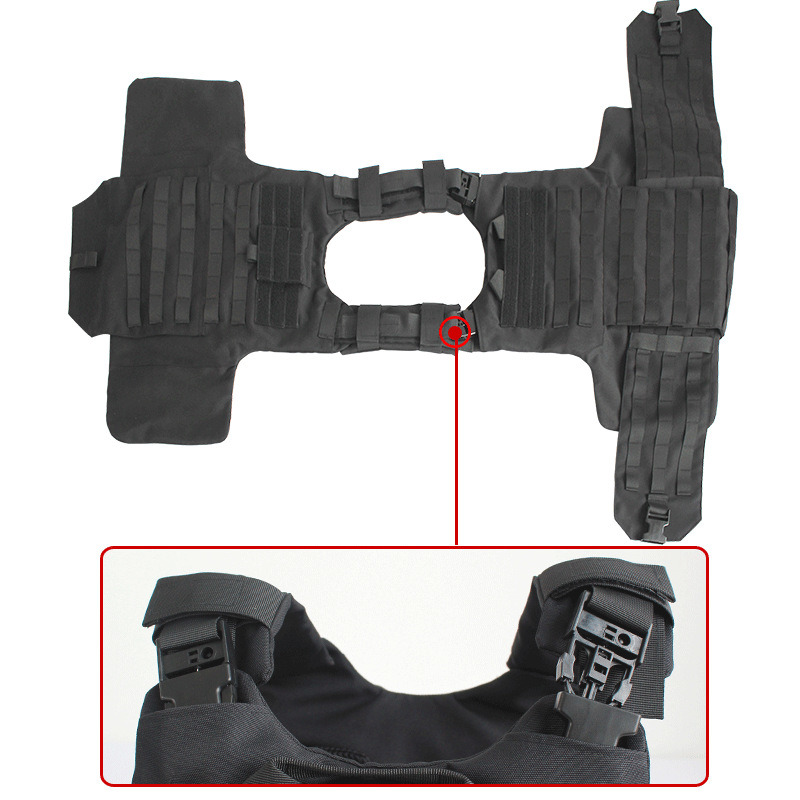 Pure Black Buckle Vest Quick Release Outdoor Sports Carrying Equipment Military Tactical Vests Black