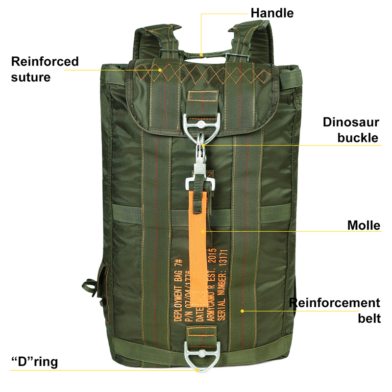 Army Deployment Backpack Parachute Bag in U. S. Airforce Style