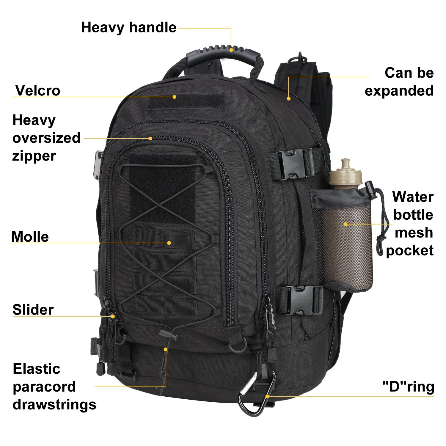 Eight Color Custom Design Army Tactical Expandable Hiking Waterproof Tool High Quality Backpack