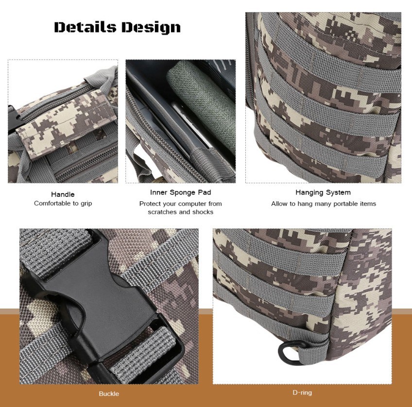 Military Tactical Shoulder Bag Messenger Bag Laptop Tablet Package Outdoor Camping Hiking Bag Hunting Backpack