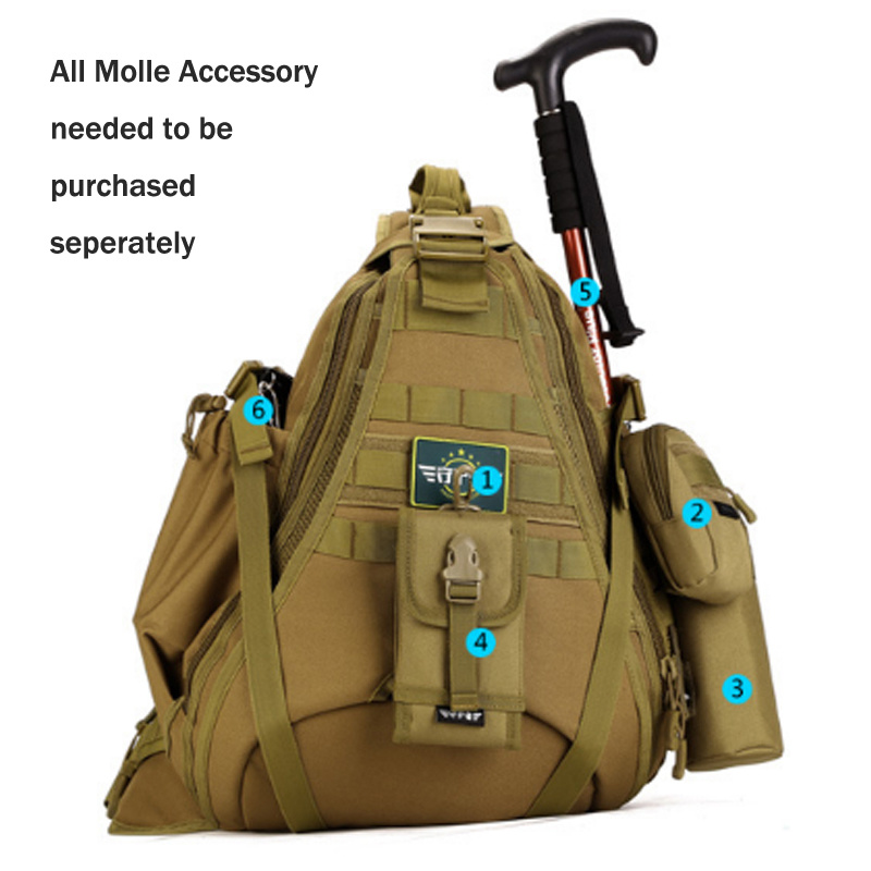 Waterproof Tactical Chest Bag Laptop Backpack 14 Military Tactical Molle Backpack Travel Sport Backpack Bag