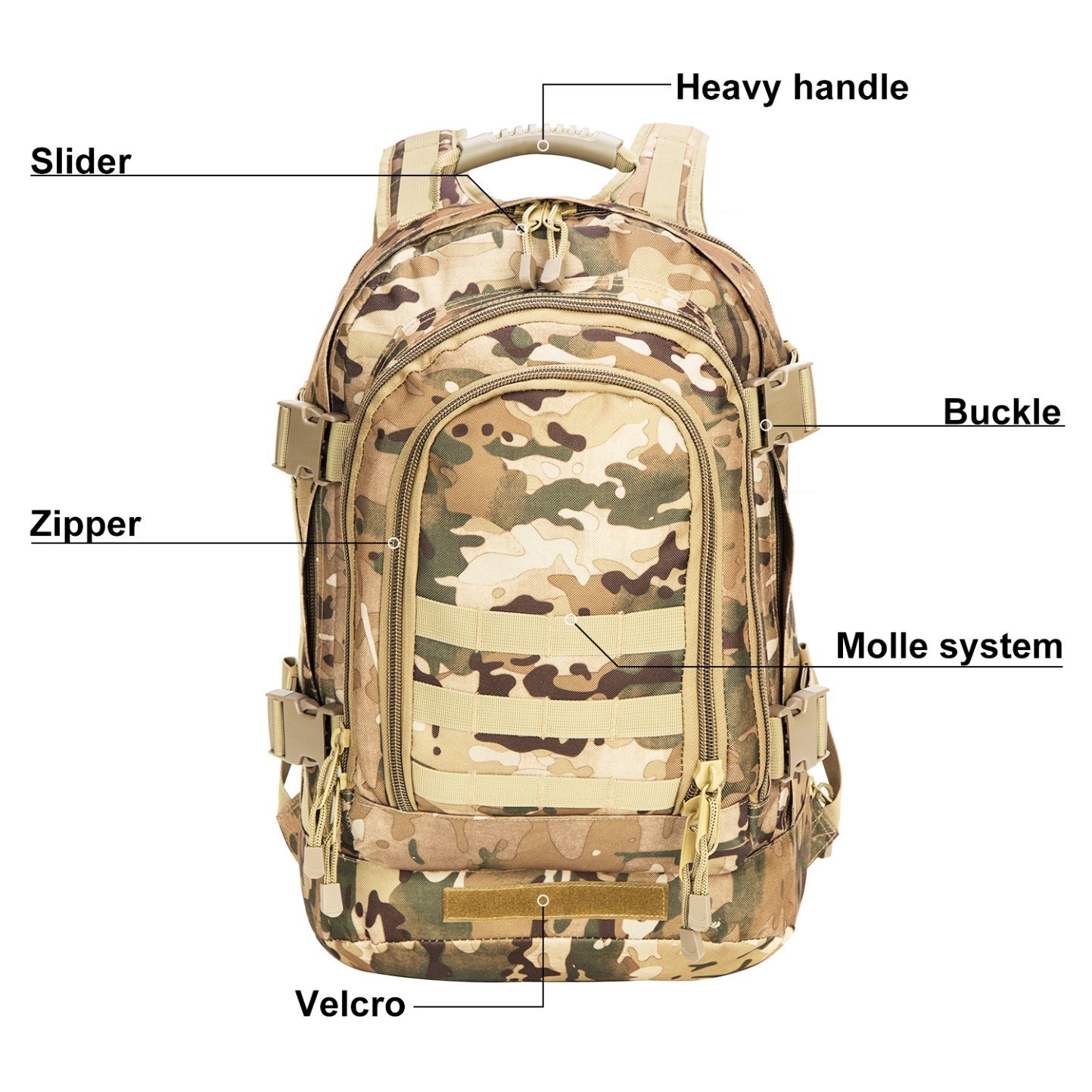 Newest Outdoor Sports Camping Military Tactical Waterproof Large Capacity USB Backpack