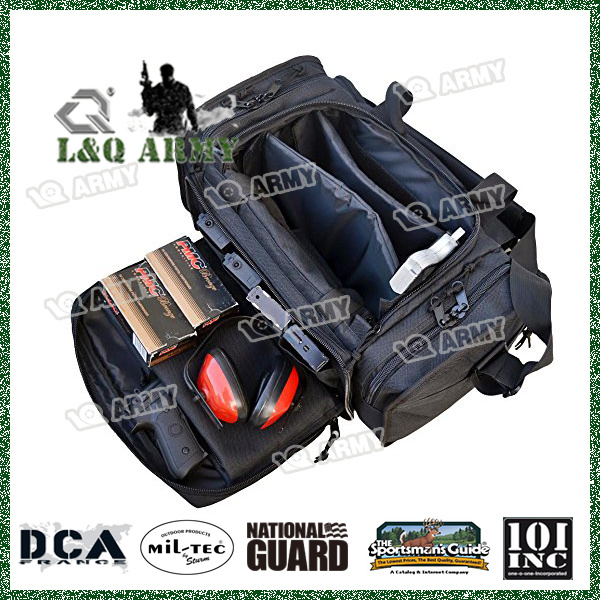 Tactical Shooting Range Bag for Pistols with Divider and Pistol Pouch Included