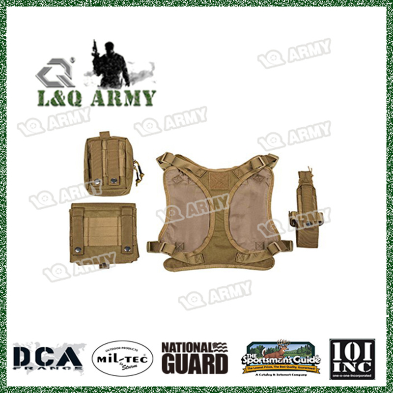 Tactical Service Dog Harness Molle Vest Military Army Dog Outdoor Hiking Backpack with Detachable Pouches Patch