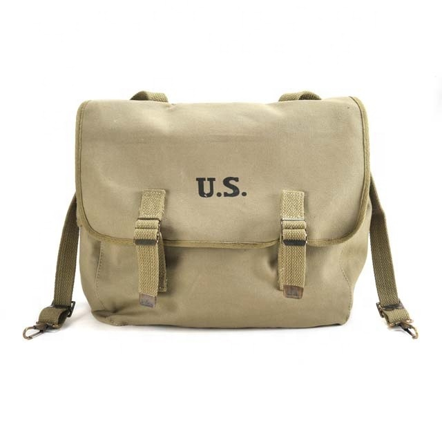 Ww2 M1936 Musette Bag Backpack Wwii Us Army Style Haversack with Shoulder Strap Khaki Canvas