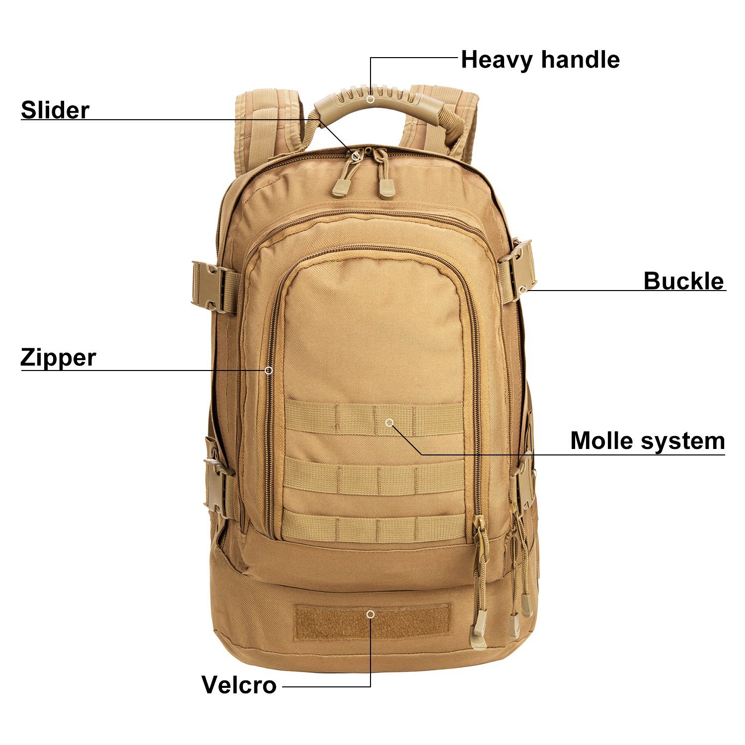 Hot Selling Military Tactical Large Capacity USB Backpack for Outdoor Sports Camping