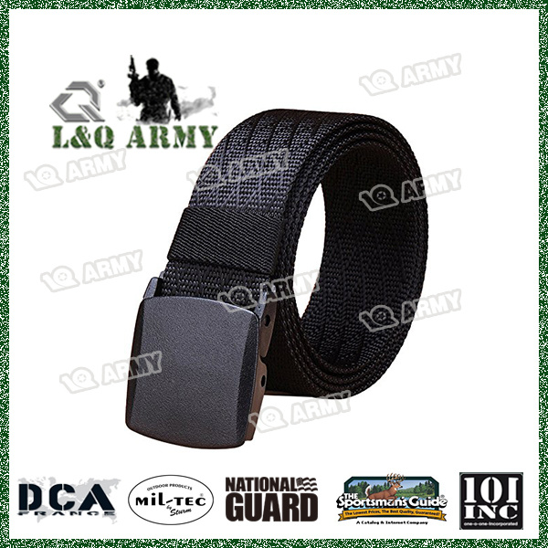 Men′ S Military Tactical Web Belt, Nylon Canvas Webbing Plastic Buckle Belt