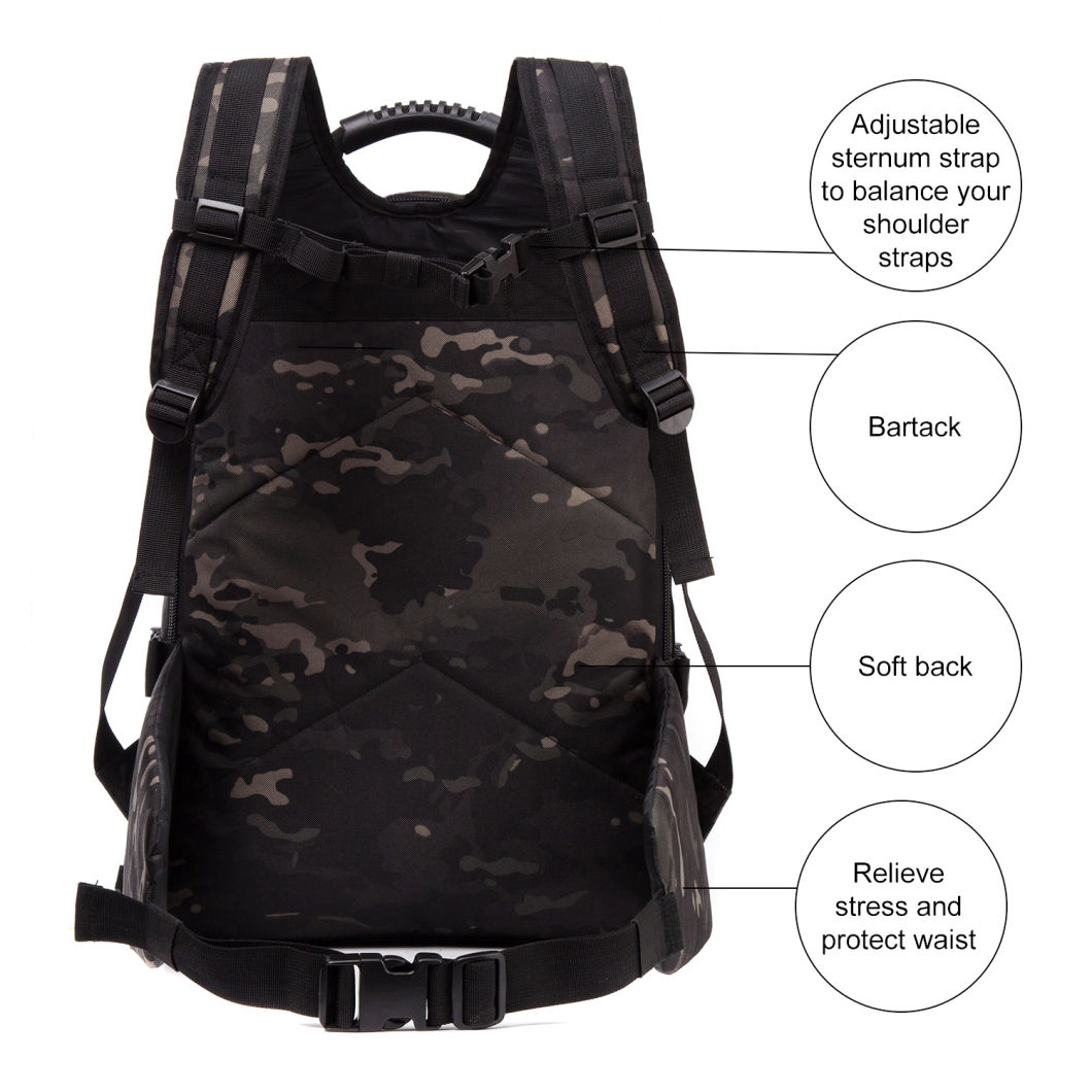 3 Day Waterproof Large Capacity Backpack Expandable Tactical Bag for Multiple Function