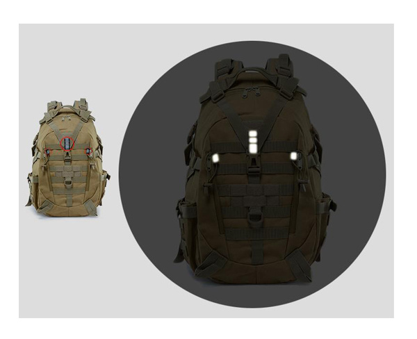 Outdoor Backpacking Tactical Night Reflective Hiking Bag Backpack Molle
