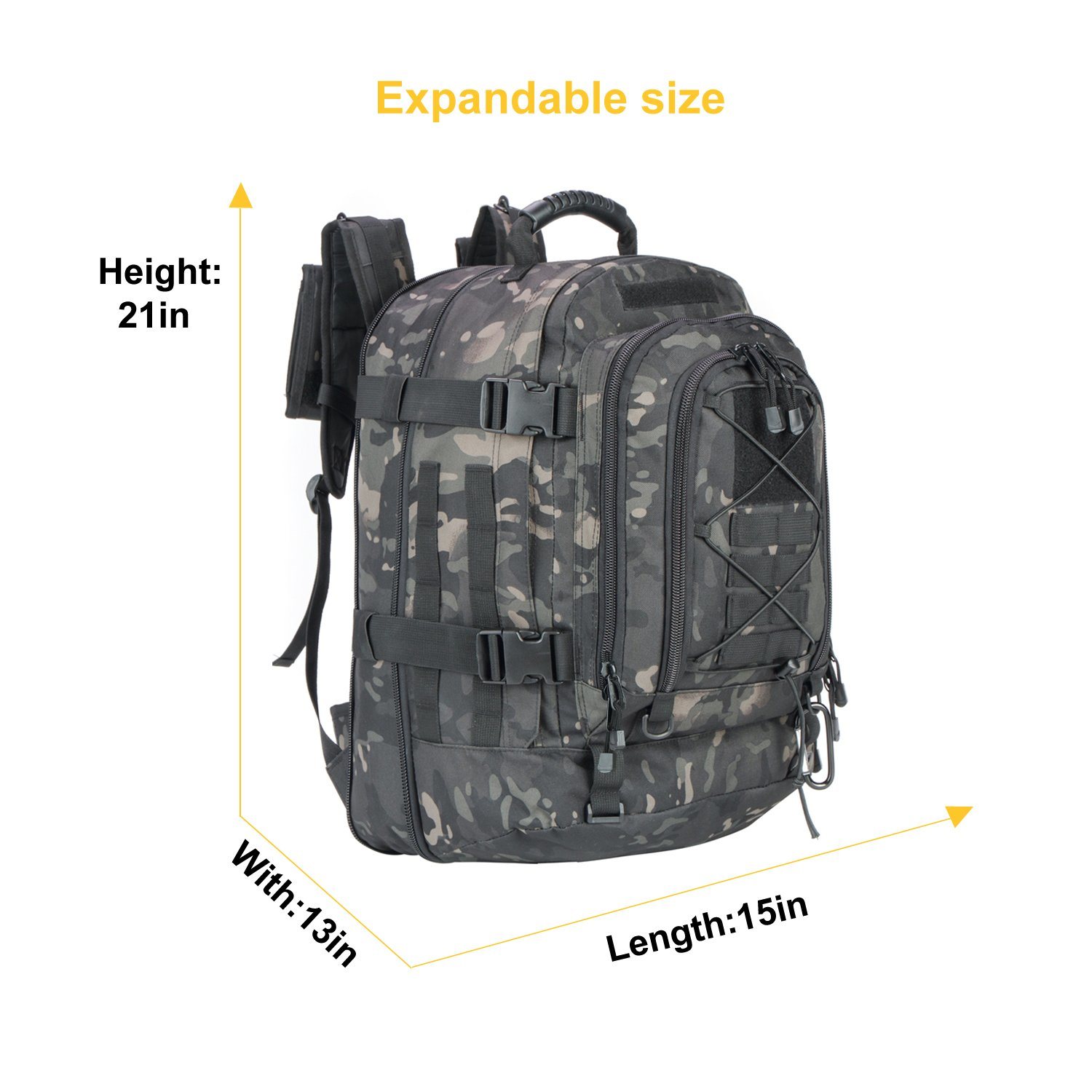 Waterproof Molle Pouch Water Bag Military Expandable Large Capacity Backpack for Traveling Camping