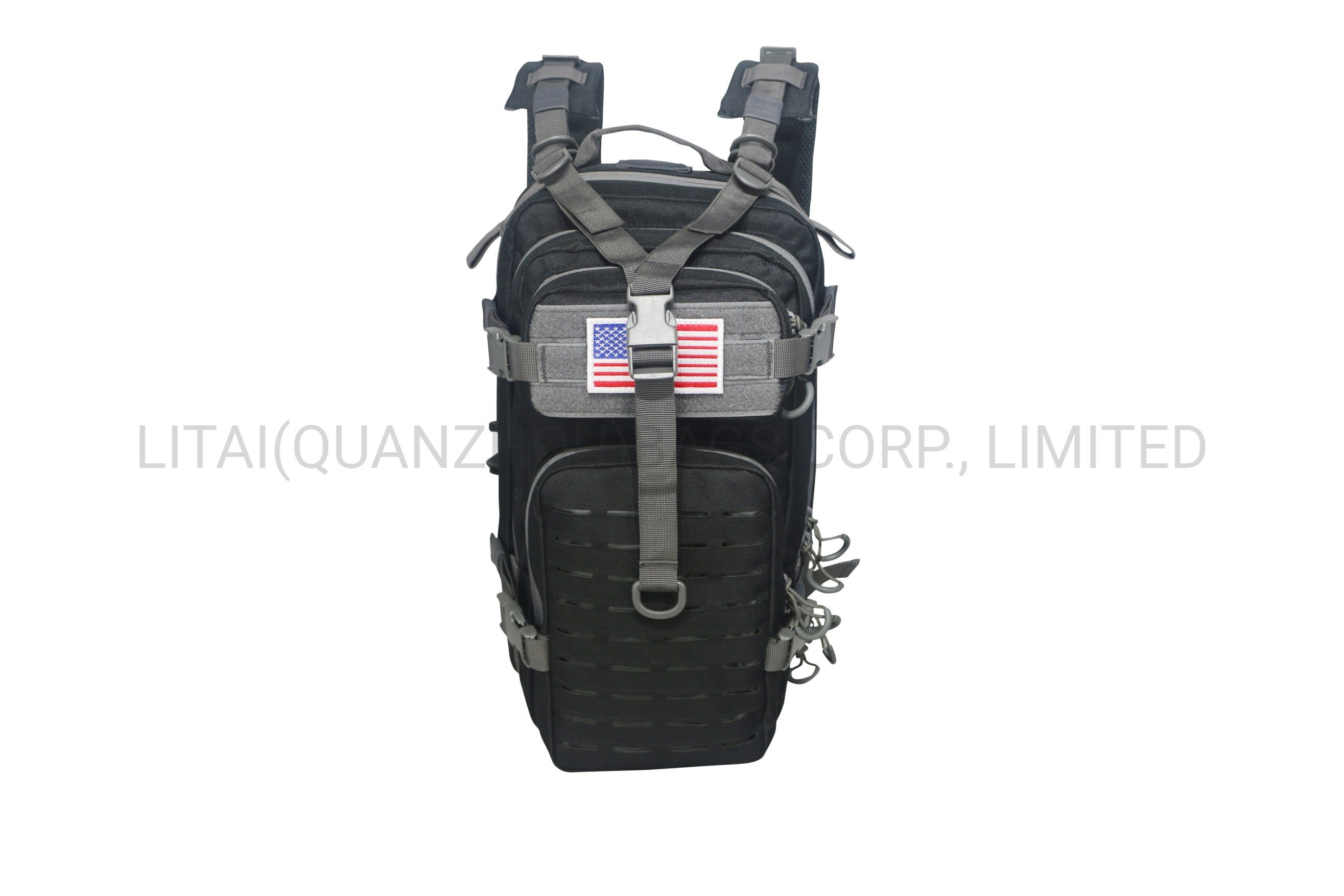 Black & Gray Tactical Bag Small Backpack Laser Cut Bag