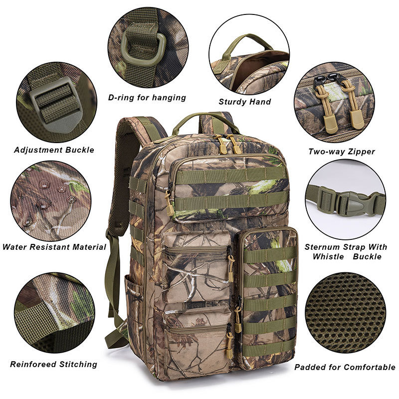 Outdoor Backpack Camouflage Dead Leaves Tactical Mountaineering Bag