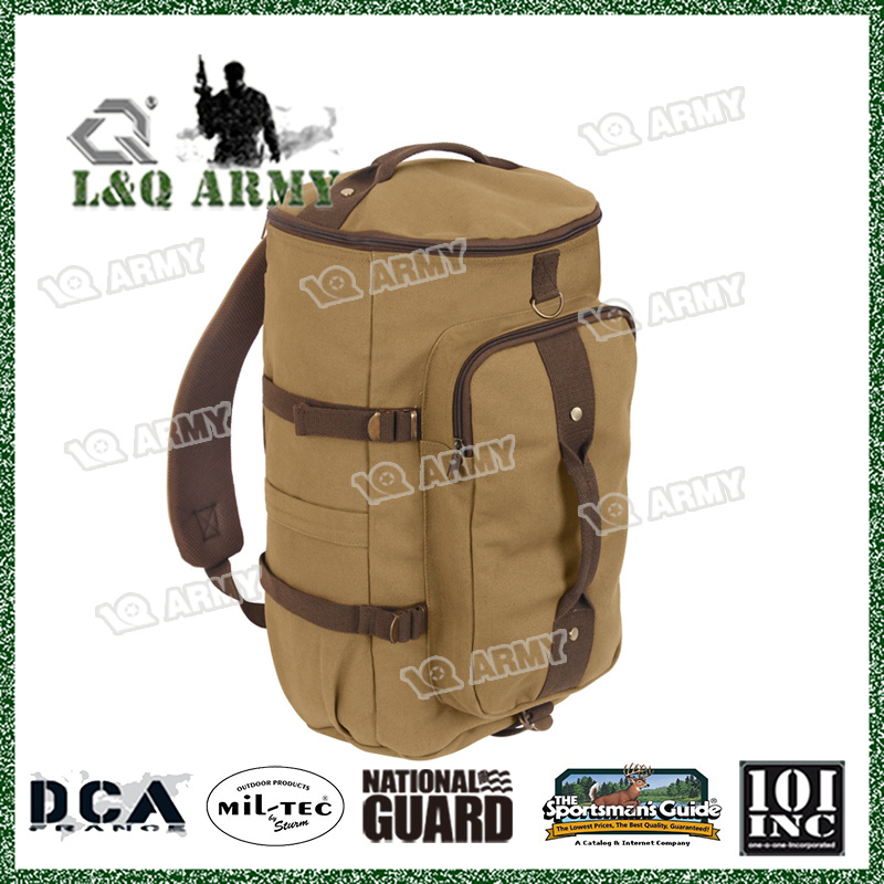 Duffle Bag Backpack Convertible 19" Canvas Coyote Brown Backpack Duffle Combo