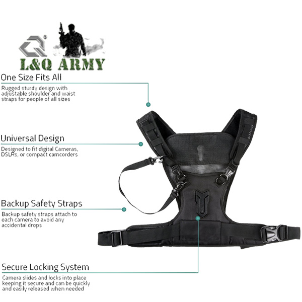 Outdoor Multi Camera Carrying Vest Carrier Chest Harness