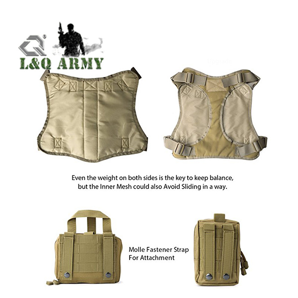 Tactical Military Dog Vest Harness Without Molle Pouches