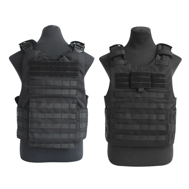 Pure Black Buckle Vest Quick Release Outdoor Sports Carrying Equipment Military Tactical Vests Black