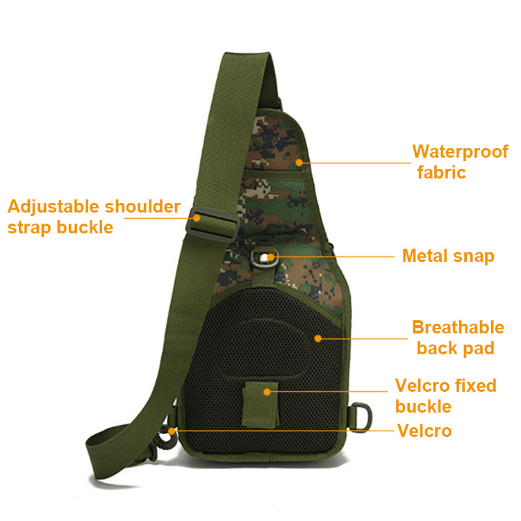 Functional Tactical Chest Bag for Men Fashion Chest Pack Tactical Fishing Sling Bag